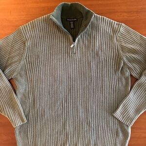 Structure Men’s Cult-Classic Ribbed Quarter Zip Pullover Sweater XXL Green